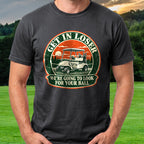 Get In Loser Ranger Badge Tee worn on the golf course, Black
