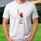Rorie Wins It Tee worn on the golf course, White