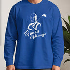 The Lama Long Sleeve Tee worn, Royal