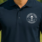 Senior Tour Dropout Performance Polo worn on the golf course, Navy