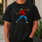 Club Thrower Pop Art Premium Tee worn, Black
