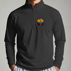 Skeleton Swing Sunset Quarter Zip worn, Black