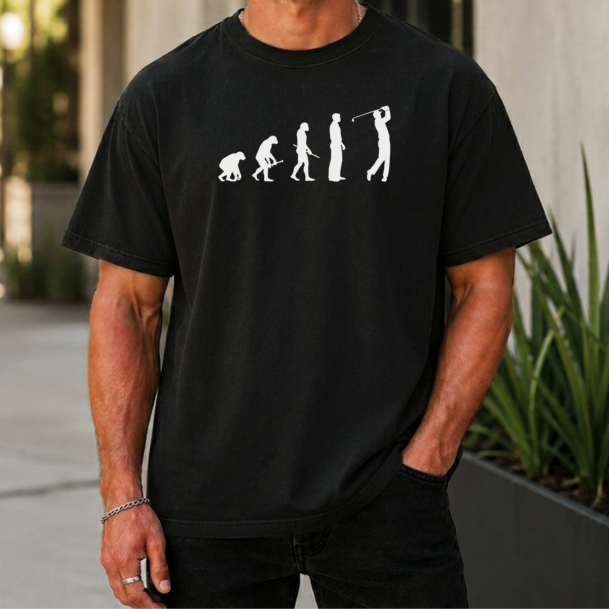 Golfer Evolution Premium Tee worn, Black