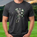 Magnolia Skeleton Swing Tee worn on the golf course, Black