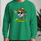 Cinco De Mayo Ball Long Sleeve Tee worn, Irish Green