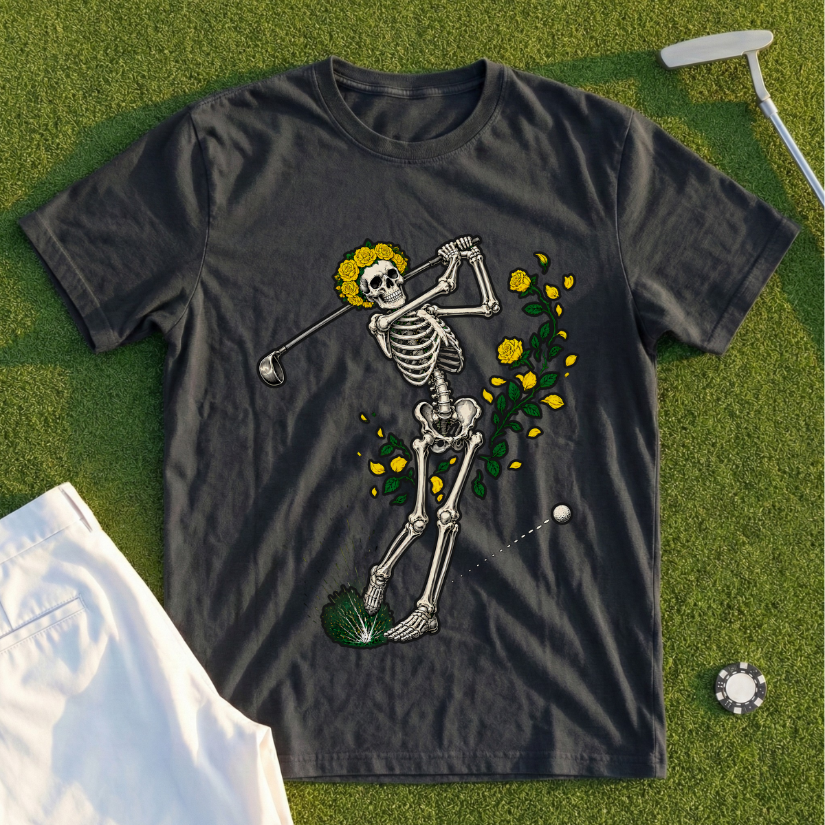 Yellow Rose Skeleton Swing Tee