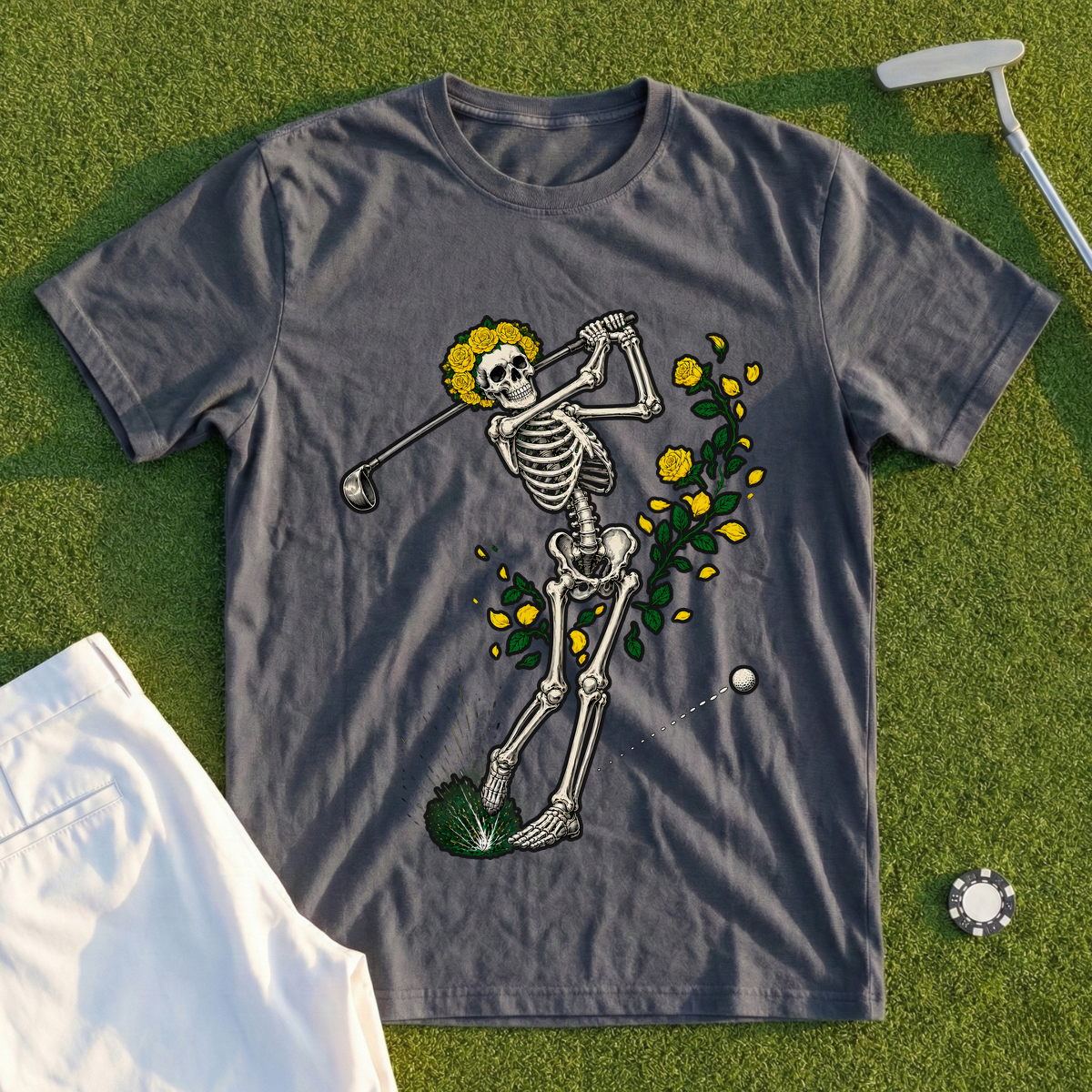 Yellow Rose Skeleton Swing Tee