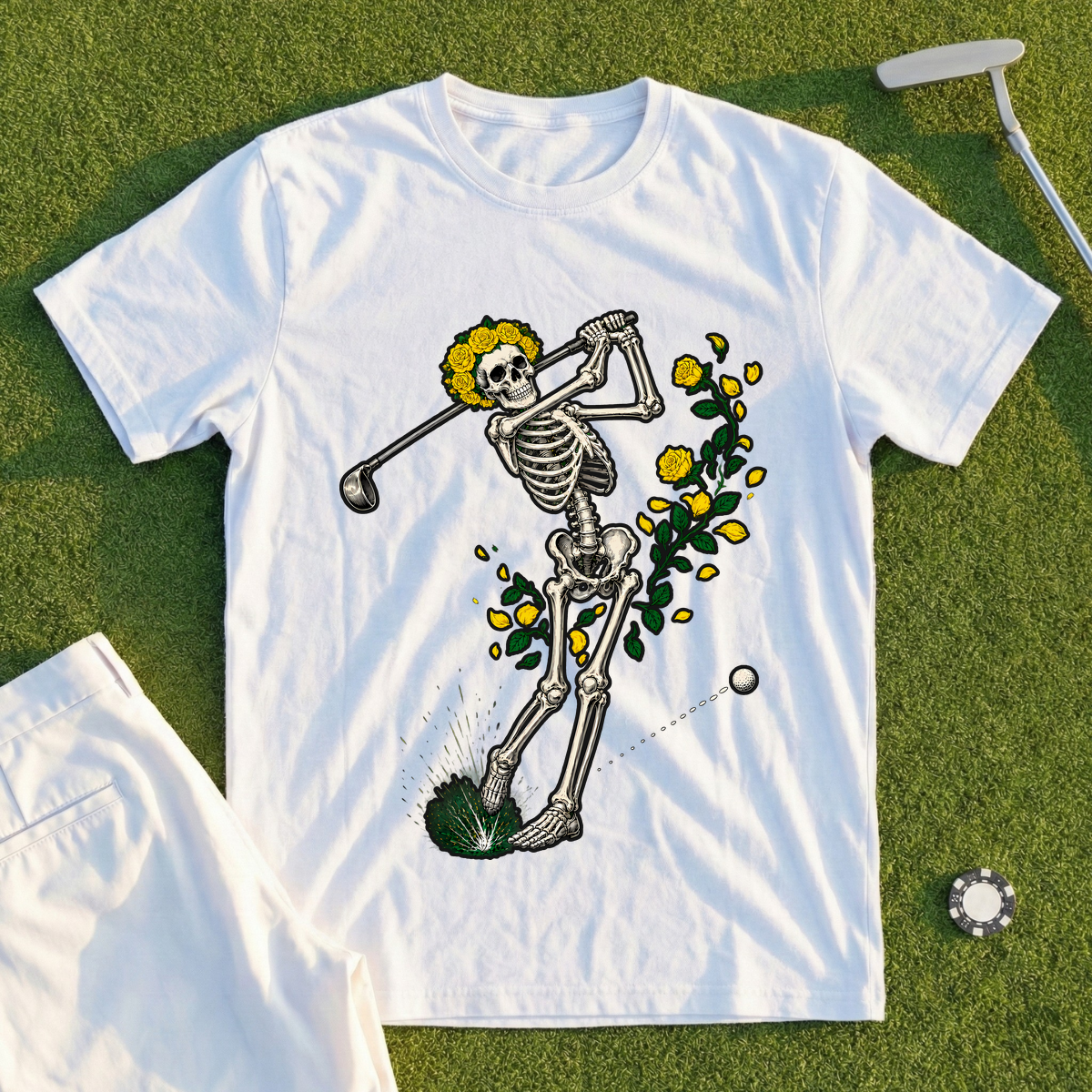 Yellow Rose Skeleton Swing Tee