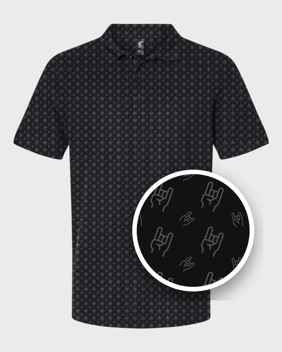 Rock On Performance Print Polo, print close-up