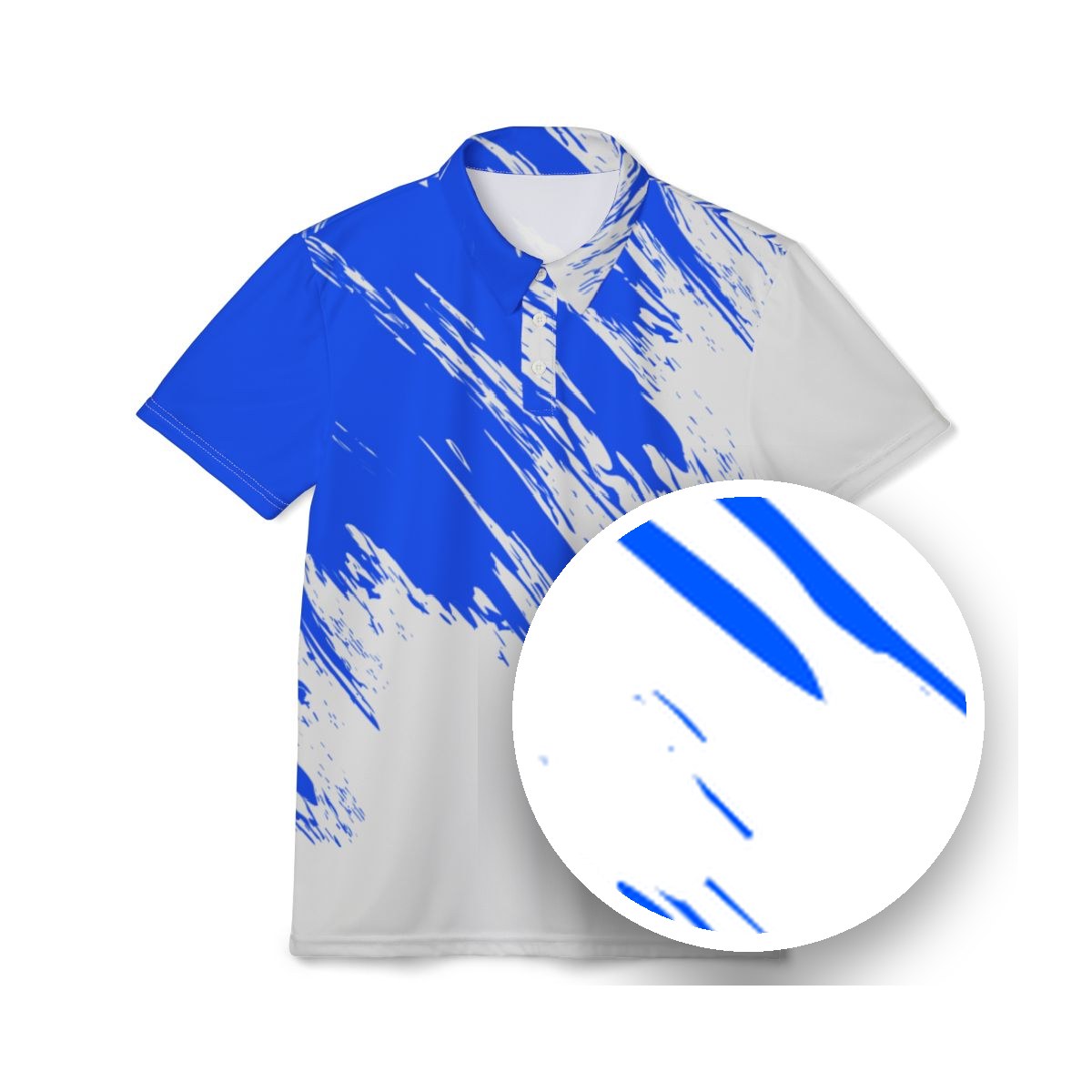Blue Flash Performance Print Polo, print close-up