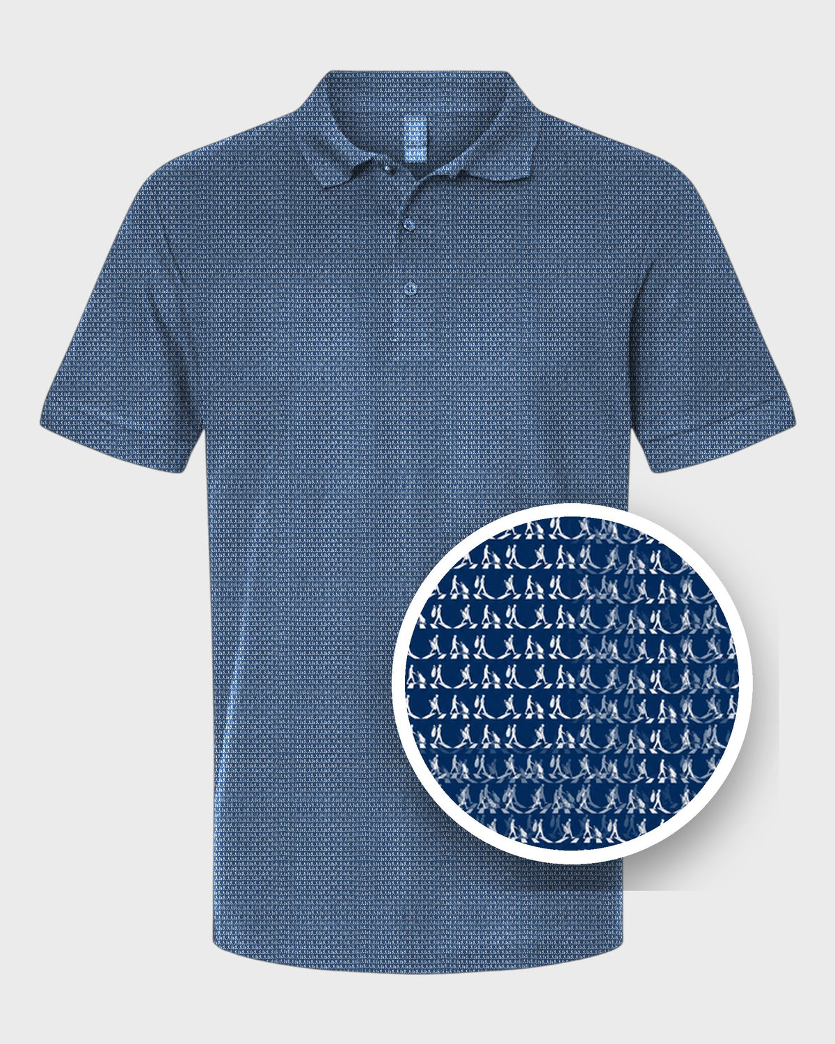 The Crossing Performance Print Polo, print close-up