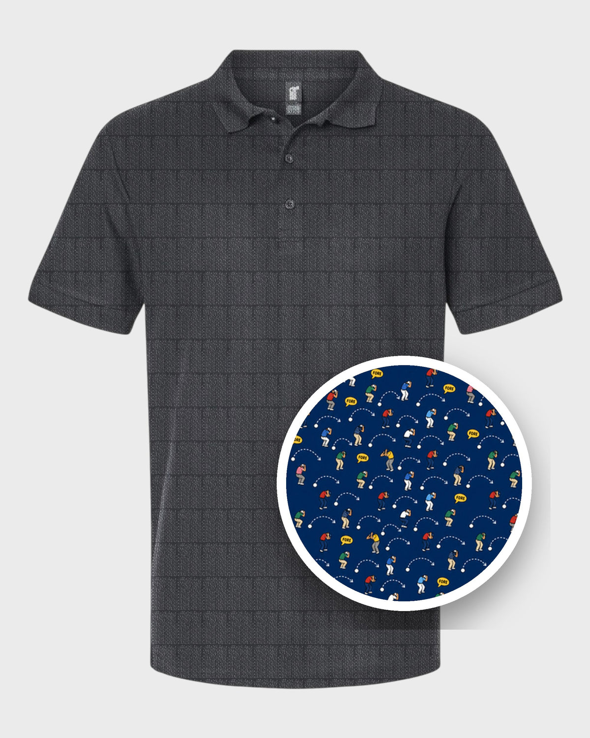 Everything Goes Right Performance Print Polo, print close-up