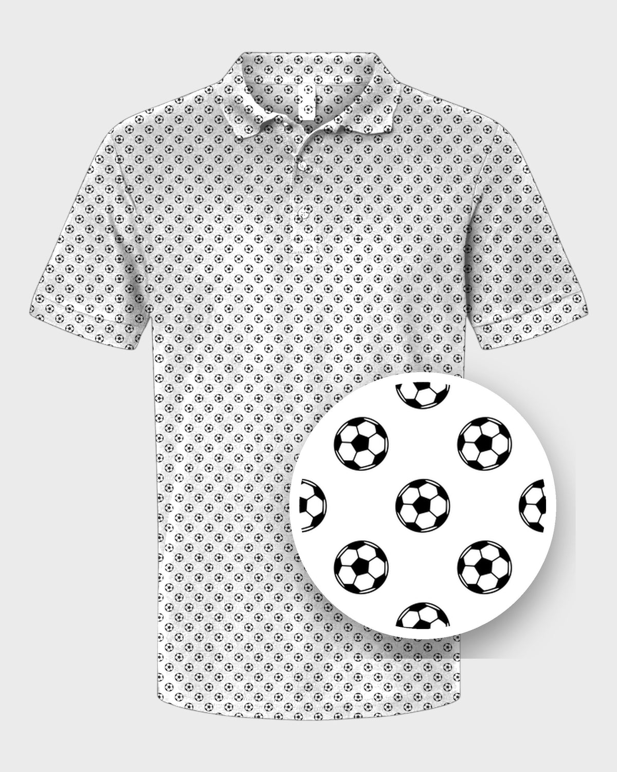 Soccer Balls Performance Print Polo, print close-up