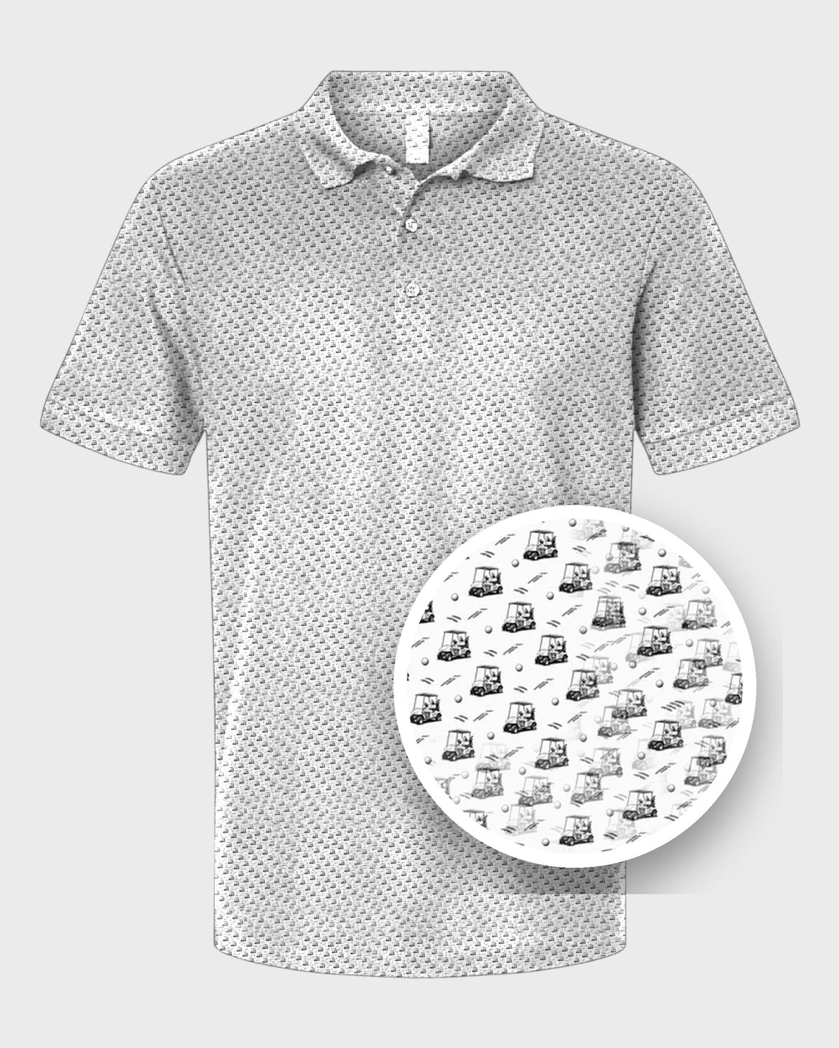 Cart Convoy Performance Print Polo, print close-up