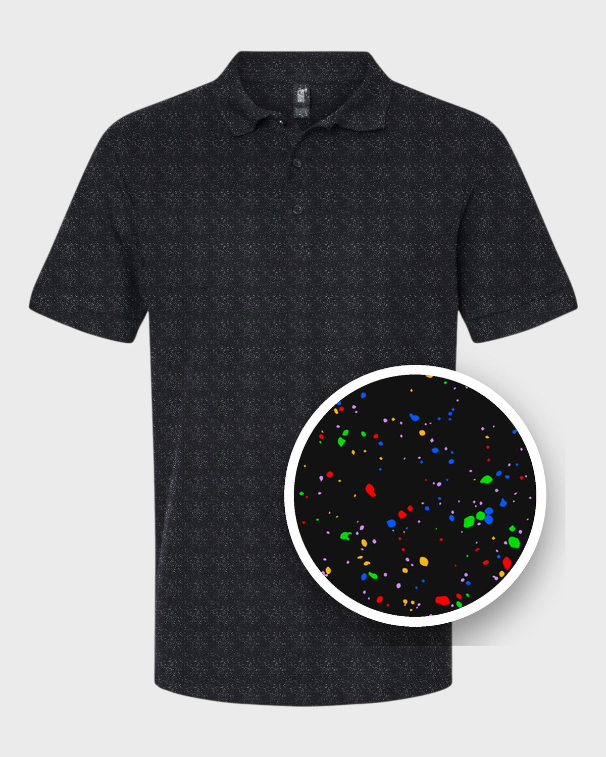 Paint Drops Performance Print Polo, print close-up