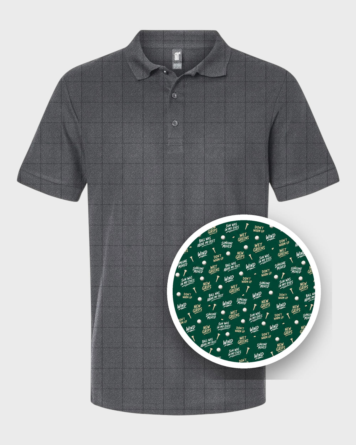 The Excuses Performance Print Polo, print close-up