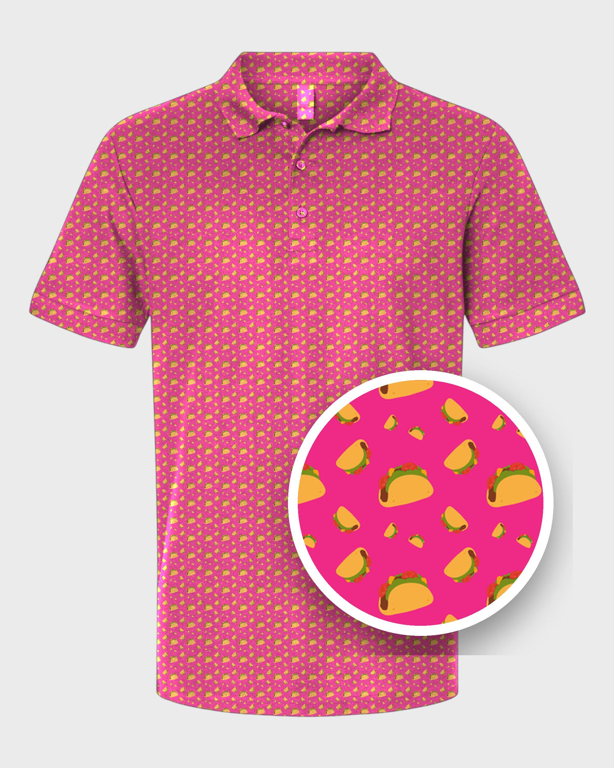 Tacos Performance Print Polo, print close-up