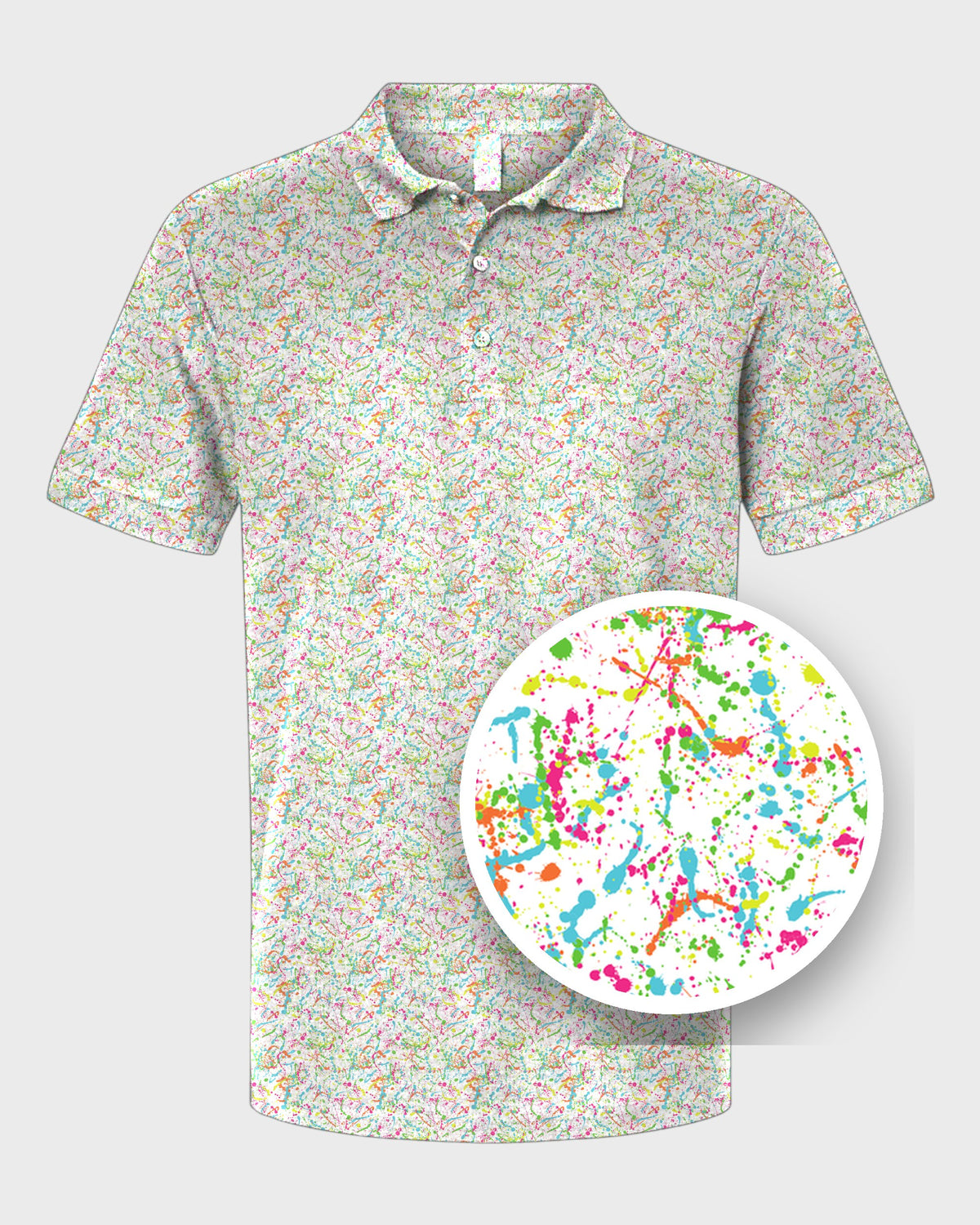 Paint Splatter Performance Print Polo, print close-up