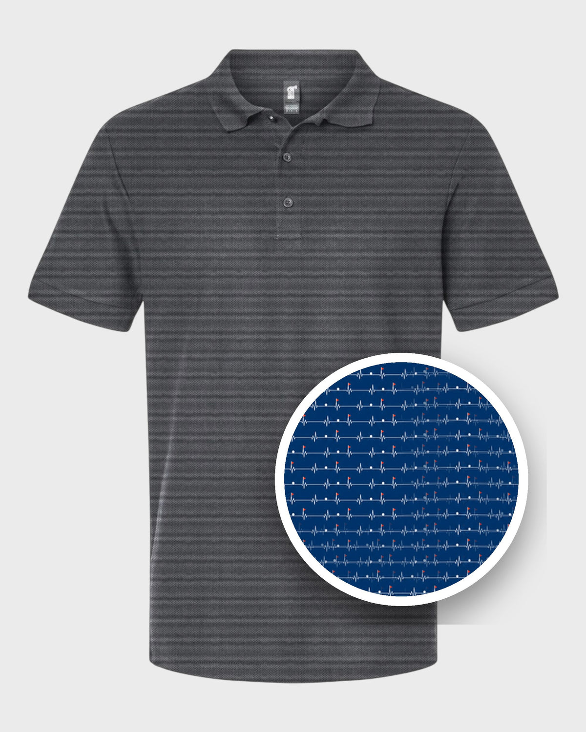 Heartbeat Stripe Performance Print Polo, print close-up