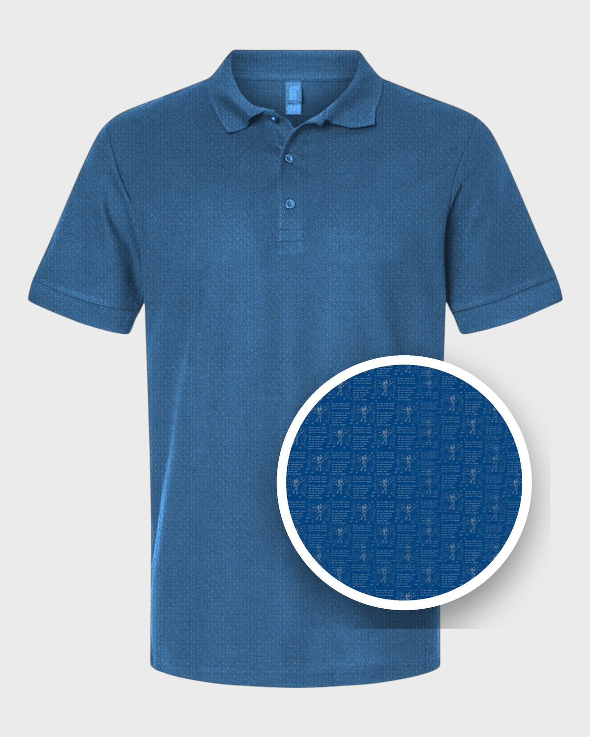 Da Vinci Blueprint Performance Print Polo, print close-up