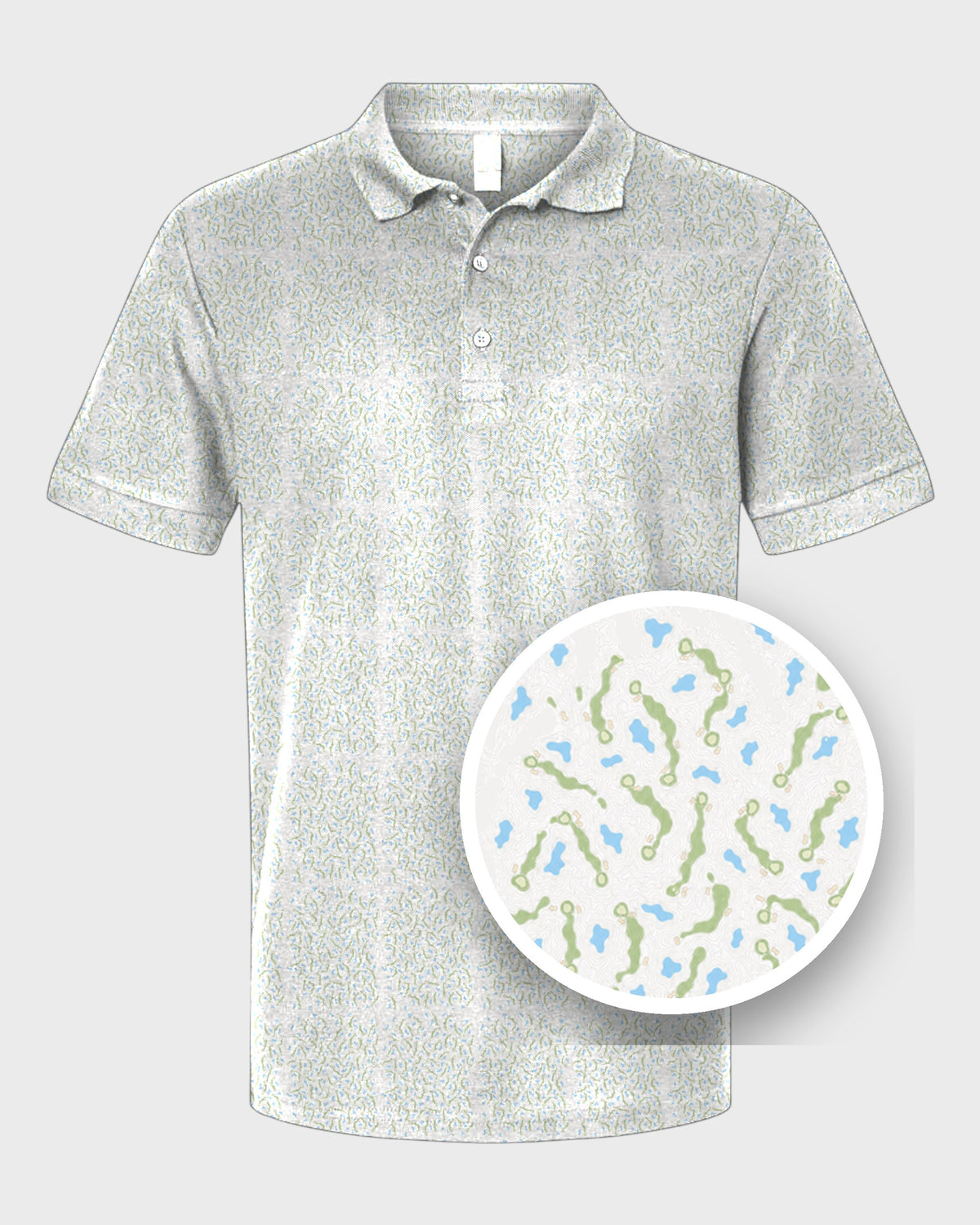 Course Contours Performance Print Polo, print close-up