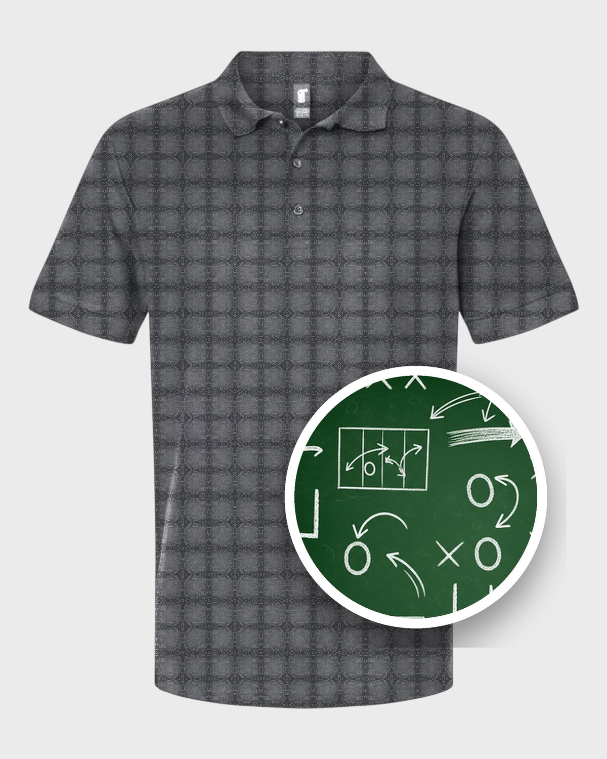 Chalkboard Plays Performance Print Polo, print close-up
