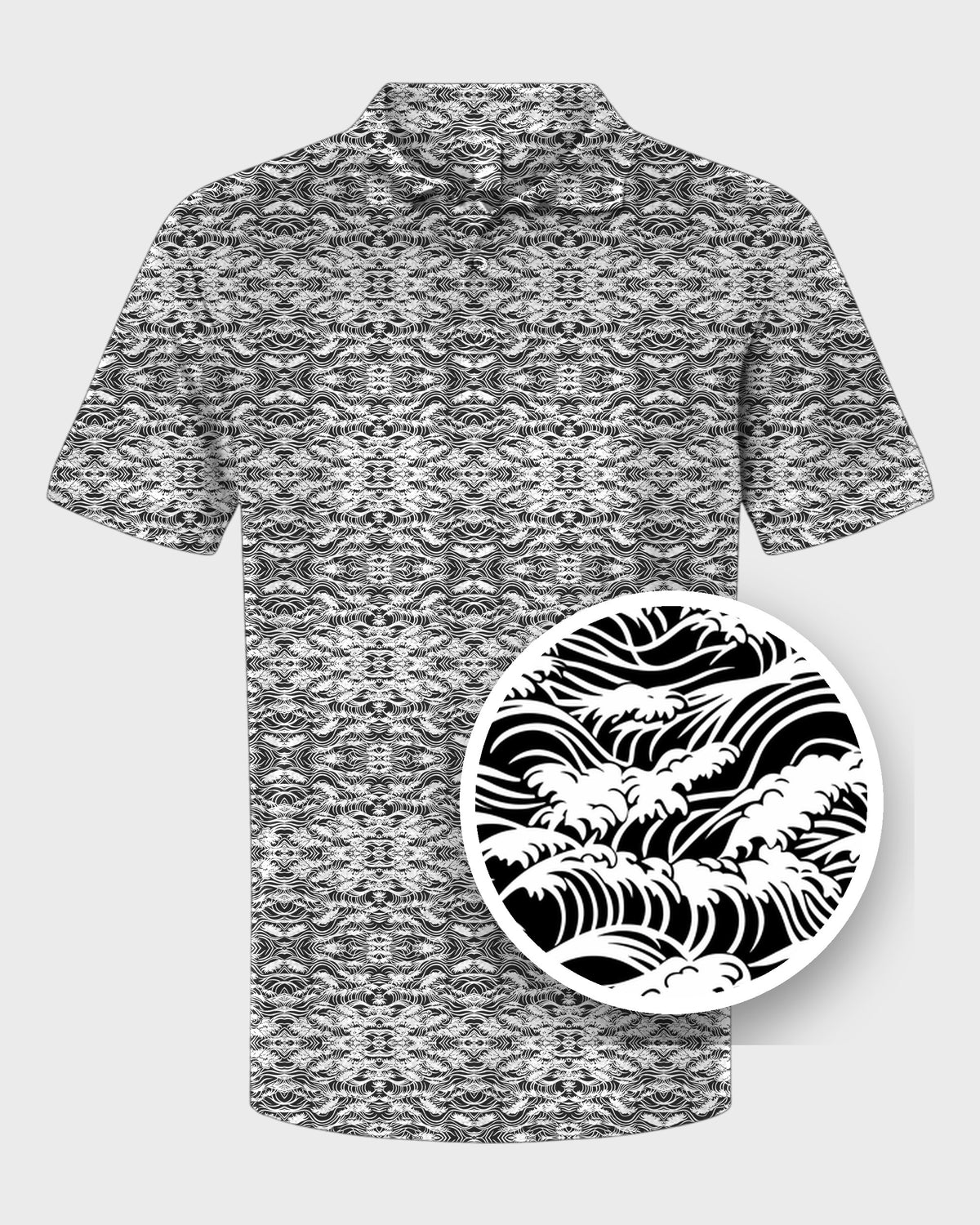 Great Wave Ink Performance Print Polo, print close-up