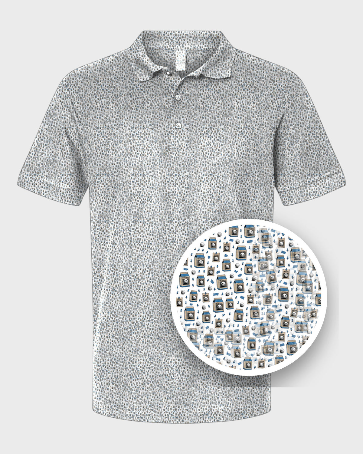 Lost Ball Posters Performance Print Polo, print close-up