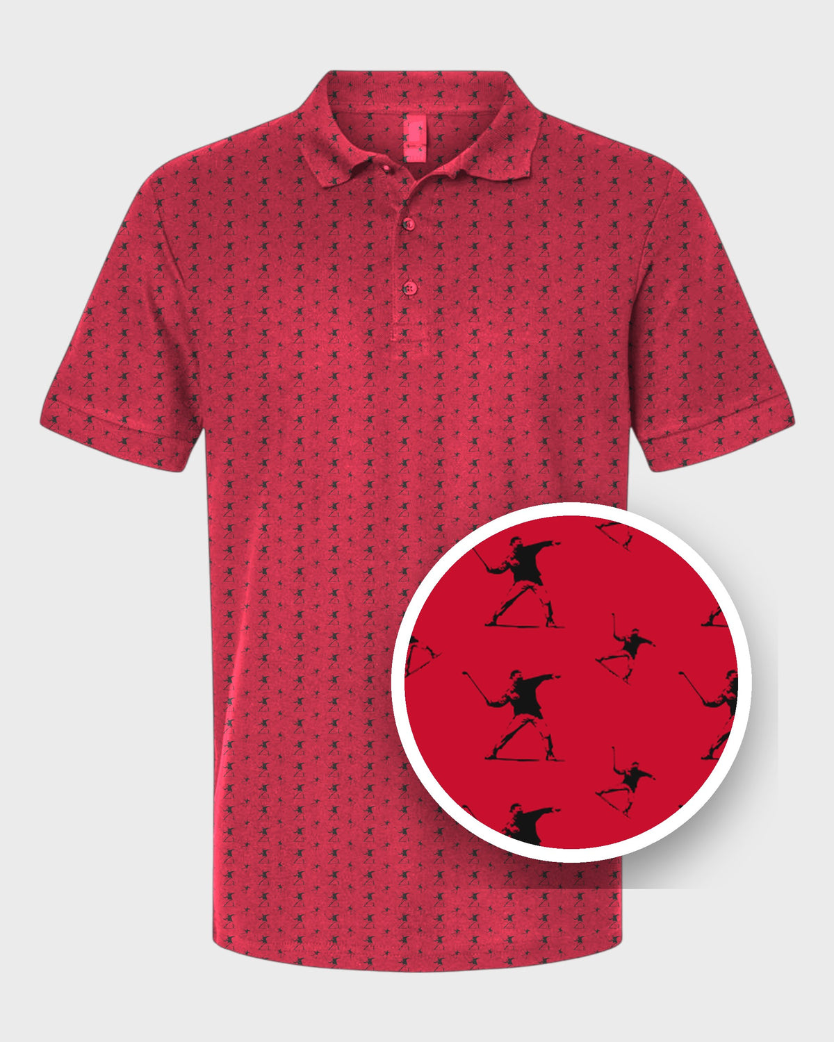 Club Thrower Performance Print Polo, print close-up