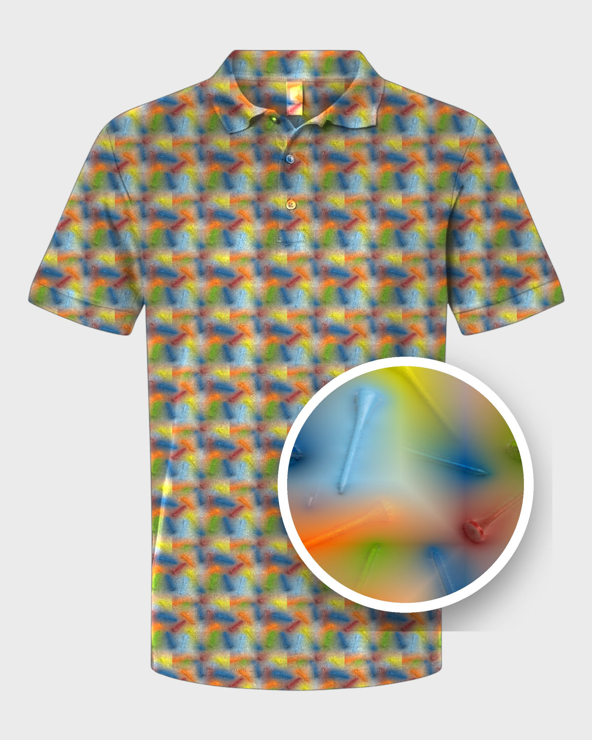 Golf Tees Performance Print Polo, print close-up