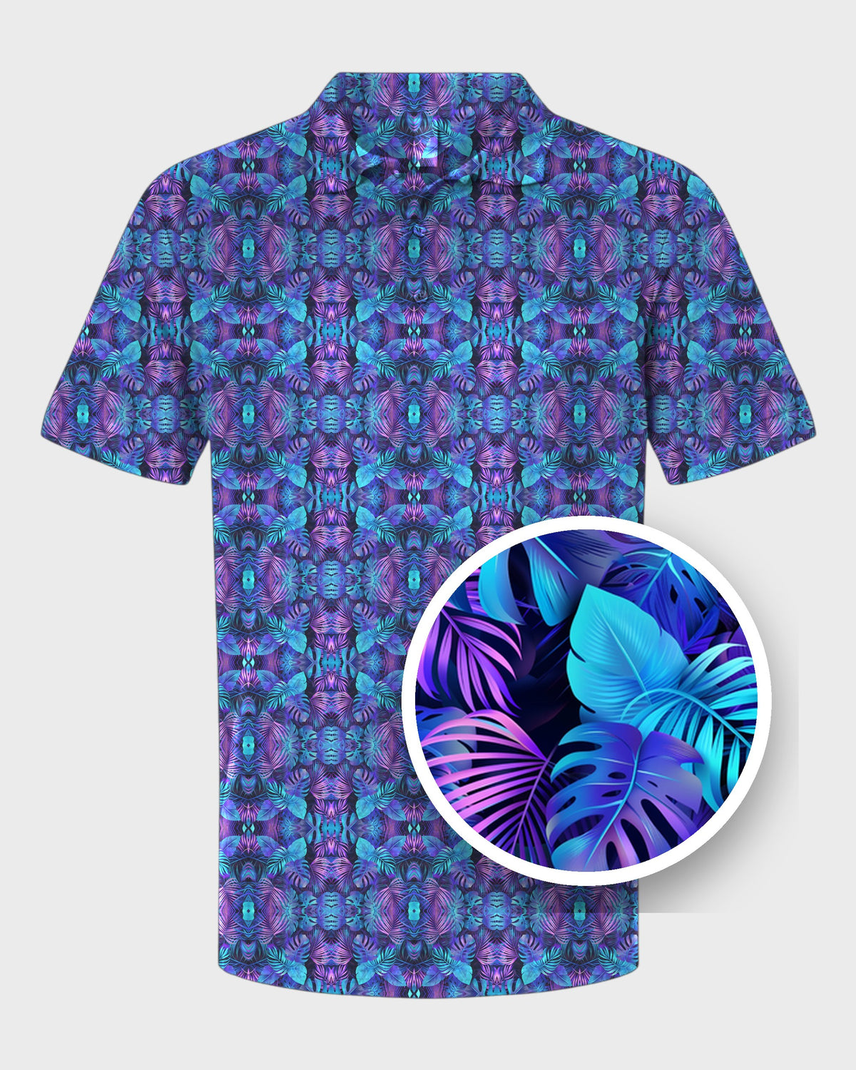 Neon Jungle Performance Print Polo, print close-up