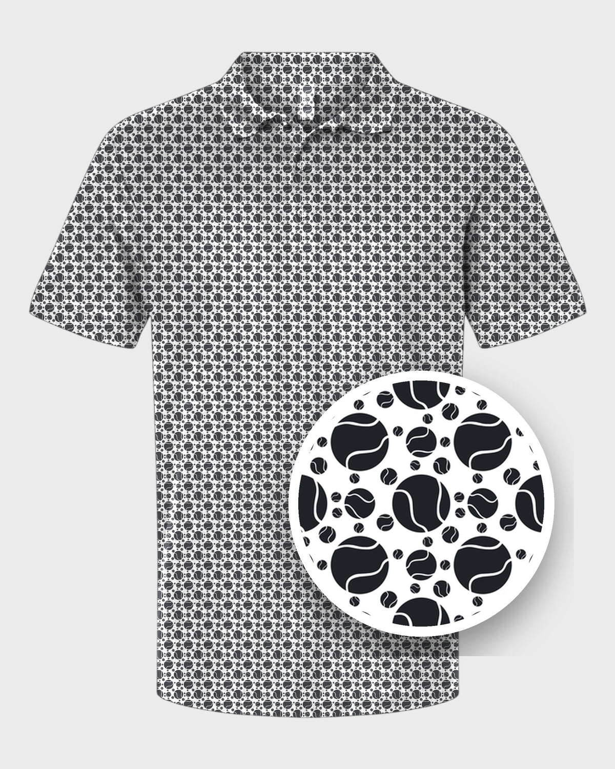 Tennis Balls Performance Print Polo, print close-up